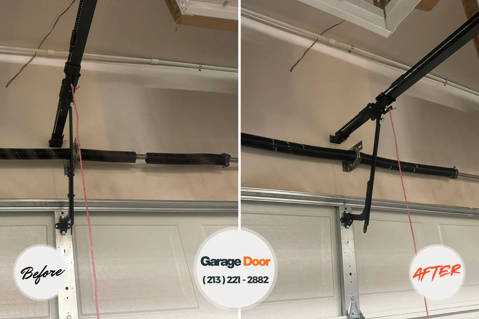 Before and after: garage door repair Donalsonville, GA